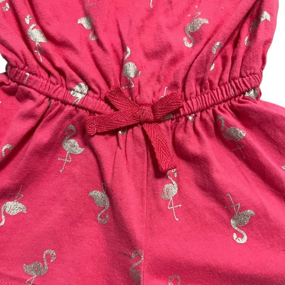 Children's Place 12-18m Pink Metallic Flamingo Romper